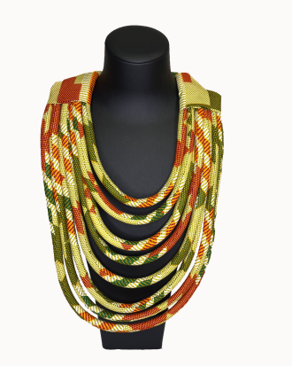 [VENDU] - Collier multi-rangs en tissu africain