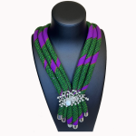 Collier Élégance Africaine en Wax et Perle