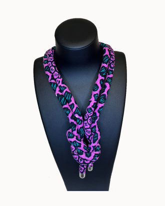 Collier Anneau en Tissu Wax – Élégance Ethnique et Artisanale