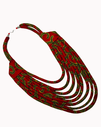 [VENDU] - Collier en tissu africain multirang