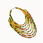 Collier multi-rangs en tissu africain