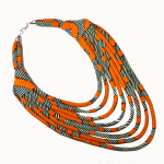[VENDU] - Collier multi-rangs en tissu wax africain