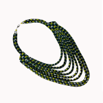 Collier africain multi-rangs en tissu wax