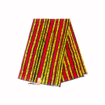 Tissu Wax - Motif Bambou Rouge et Jaune 100% coton