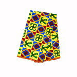 Tissu Wax Africain – Motif Traditionnel Vert et Orangé