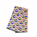 Tissu Wax aux motifs éventail multicolores 100% coton