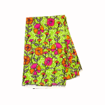 Tissu Wax à Motifs Floraux – Vert, Rose et Orange 6 yards 100% coton