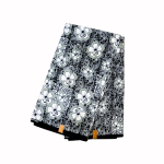 Tissu Wax Noir et Blanc à Motifs Floraux 6 yards 100% coton