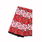 Tissu Wax Rouge à Motifs Géométriques 6 yards 100% coton