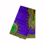 Tissu Wax Africain - Motifs Traditionnels Multicolores sur Fond Violet 6 yards 100% coton