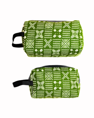 Trousse "Savane Verte" en pièces et en wax