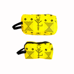 Trousse en wax et en toile de jute personnalisée , pour homme et Femme