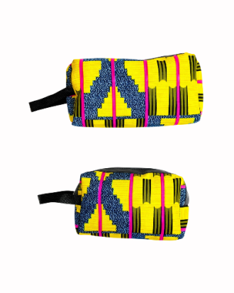 trousse en wax et jean personnalisée , pour homme et Femme