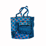 Sac cabas pliable en tissu imprimé avec poche zippée