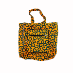 Sac cabas pliable en tissu imprimé avec poche zippée