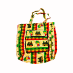 Sac cabas pliable en tissu imprimé avec poche zippée