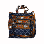 Sac cabas pliable en tissu imprimé avec poche zippée