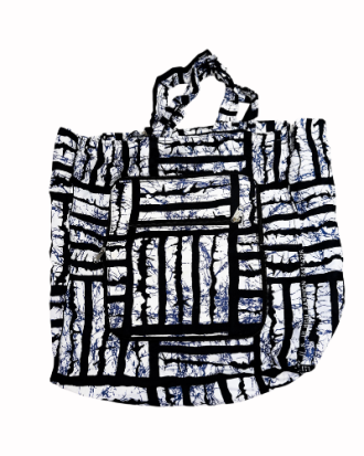 Sac cabas pliable en tissu imprimé avec poche zippée