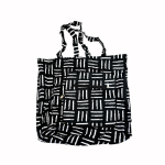 Sac cabas pliable en tissu imprimé avec poche zippée