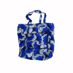 Sac cabas pliable en tissu imprimé avec poche zippée