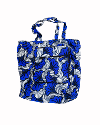 Sac cabas pliable en tissu imprimé avec poche zippée