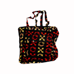 Sac cabas pliable en tissu imprimé avec poche zippée