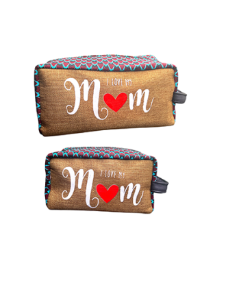Trousse de toilette en wax et en toile de jute personnalisée , pour homme et Femme
