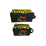 Trousse en wax et en toile de jute personnalisée , pour homme et Femme