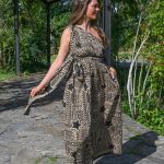 Robe longue asymétrique à motifs ethniques