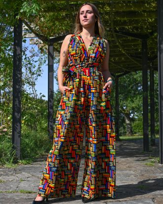 Combinaison en Wax au couleur multicolor