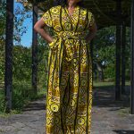 Combinaison Motifs Africains Wax Terracotta & Noir