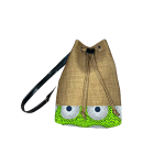 Sac seau en toile et wax avec bandoulière réglable